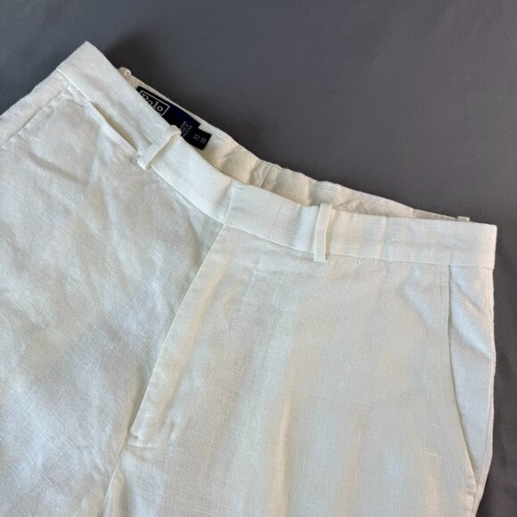 Vtg POLO Ralph Lauren 100% Linen Pants Men’s White Straight Leg 32 x 30 Classic - Picture 1 of 9